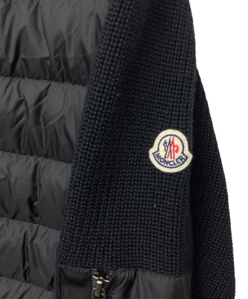 MONCLER（モンクレール）MONCLER (モンクレール) Maglione Tricot Cardigan　ニット切り替え ダウン カーディガン パーカー ブラック サイズ:XXLの古着・服飾アイテム