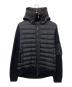 MONCLER（モンクレール）の古着「Maglione Tricot Cardigan　ニット切り替え ダウン カーディガン パーカー」｜ブラック