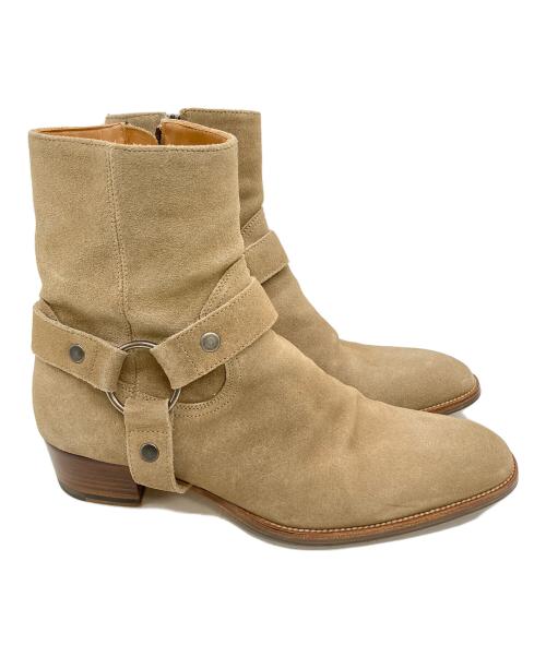 Saint Laurent Paris（サンローランパリ）Saint Laurent Paris (サンローランパリ) ワイアットハーネス スウェード リングブーツ ベージュ サイズ:41の古着・服飾アイテム