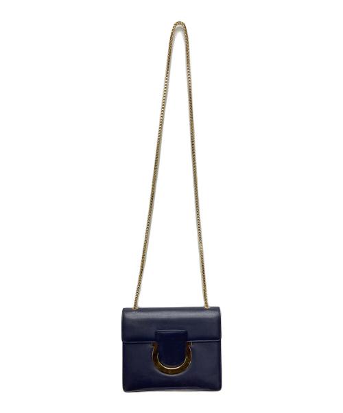 Salvatore Ferragamo（サルヴァトーレ フェラガモ）Salvatore Ferragamo (サルヴァトーレ フェラガモ) チェーンショルダーバッグ ネイビーの古着・服飾アイテム