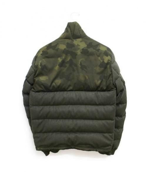 MONCLER（モンクレール）MONCLER (モンクレール) ナイロンウール切替ダウンジャケット オリーブ サイズ:1の古着・服飾アイテム