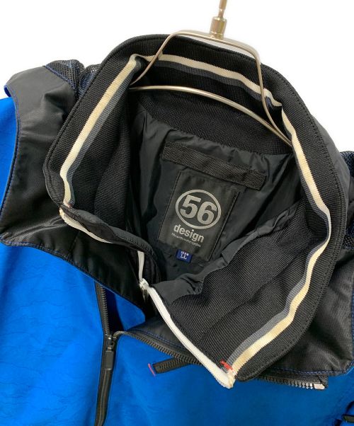56 DESIGN（フィフティシックス デザイン）56 DESIGN (フィフティシックス デザイン) バイカージャケット ブルー サイズ:LLの古着・服飾アイテム
