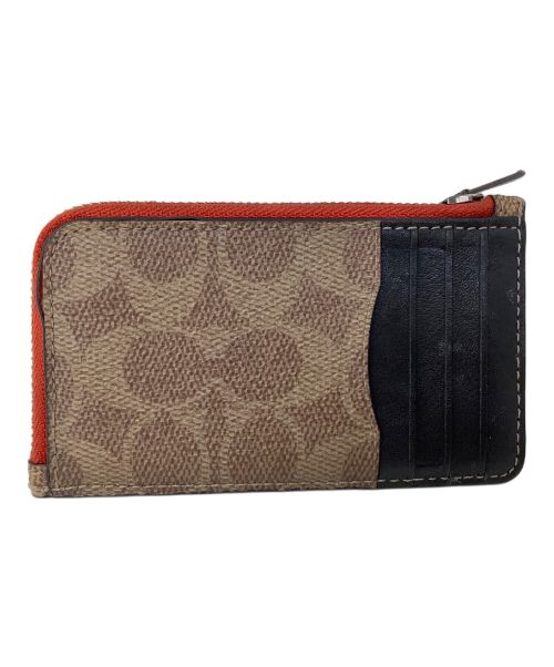 COACH（コーチ）COACH (コーチ) COACH コインカードケース ブラウン×レッドの古着・服飾アイテム