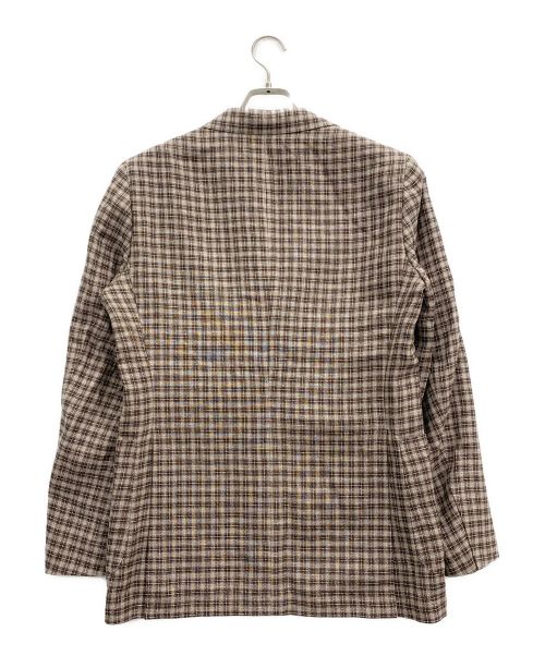 ISETAN MEN'S（イセタンメンズ）ISETAN MEN'S (イセタンメンズ) テーラードジャケット ブラウン×グレー サイズ:48の古着・服飾アイテム