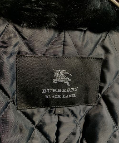 BURBERRY BLACK LABEL（バーバリーブラックレーベル）BURBERRY BLACK LABEL (バーバリーブラックレーベル) ラビットファー付ウールコート グレー サイズ:Lの古着・服飾アイテム