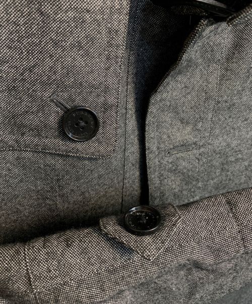 BURBERRY BLACK LABEL（バーバリーブラックレーベル）BURBERRY BLACK LABEL (バーバリーブラックレーベル) ラビットファー付ウールコート グレー サイズ:Lの古着・服飾アイテム