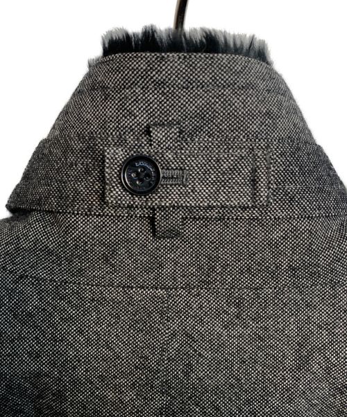 BURBERRY BLACK LABEL（バーバリーブラックレーベル）BURBERRY BLACK LABEL (バーバリーブラックレーベル) ラビットファー付ウールコート グレー サイズ:Lの古着・服飾アイテム