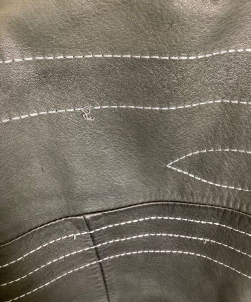 AMPHIBIAN（アンフィビアン）Amphibian (アンフィビアン) レザージャケット ブラック サイズ:3の古着・服飾アイテム