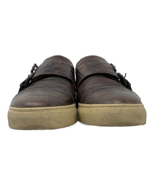 MAXVERRE（マックスヴェッレ）MAXVERRE (マックスヴェッレ) 型押しダブルモンクストラップシューズ ブラウン サイズ:FREEの古着・服飾アイテム