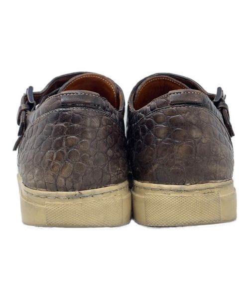 MAXVERRE（マックスヴェッレ）MAXVERRE (マックスヴェッレ) 型押しダブルモンクストラップシューズ ブラウン サイズ:FREEの古着・服飾アイテム