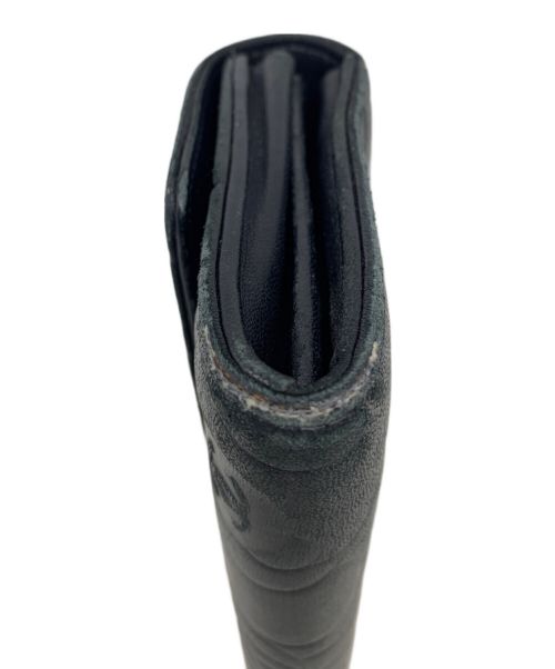 CHANEL（シャネル）CHANEL (シャネル) カメリアエンボス ココマーク ロングフラップウォレット ブラックの古着・服飾アイテム