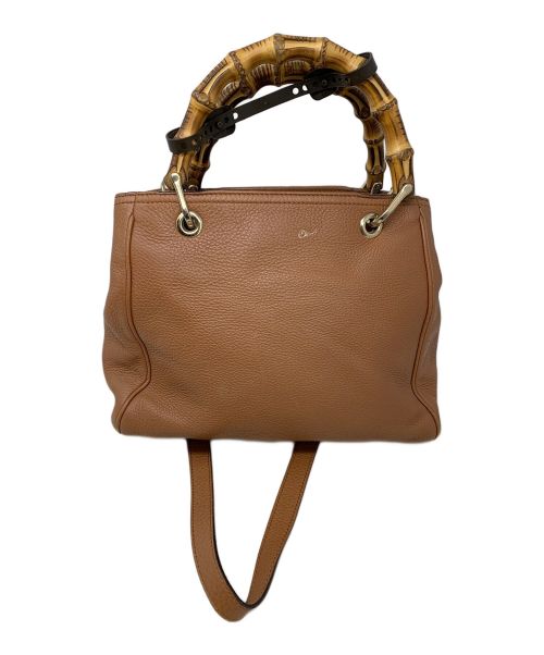 GUCCI（グッチ）GUCCI (グッチ) バンブー2WAYバッグ ブラウンの古着・服飾アイテム