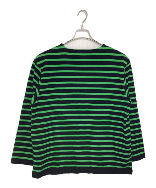 Yonetomi（ヨネトミ）Yonetomi (ヨネトミ) Yonetomi ボーダーカットソー ブラック×グリーン サイズ:3の古着・服飾アイテム