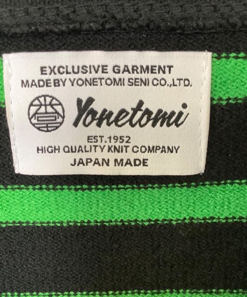 Yonetomi（ヨネトミ）Yonetomi (ヨネトミ) Yonetomi ボーダーカットソー ブラック×グリーン サイズ:3の古着・服飾アイテム
