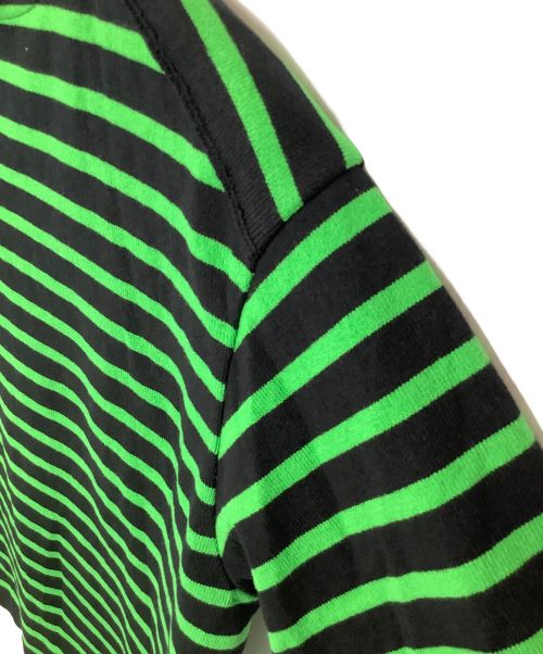 Yonetomi（ヨネトミ）Yonetomi (ヨネトミ) Yonetomi ボーダーカットソー ブラック×グリーン サイズ:3の古着・服飾アイテム