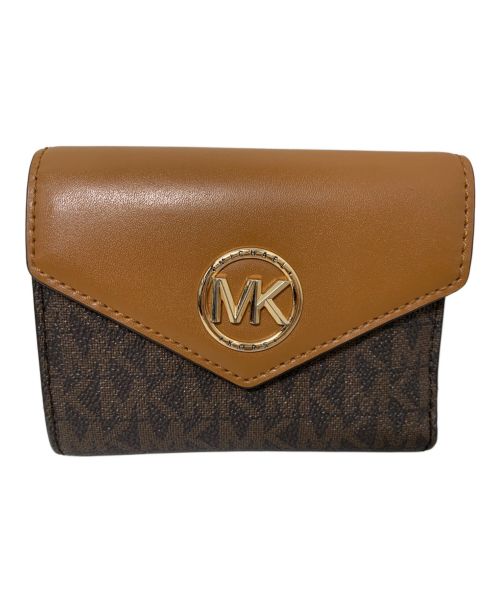 MICHAEL KORS（マイケル・コース）MICHAEL KORS (マイケルコース) MICHAEL KORS 3つ折り財布 ブラウンの古着・服飾アイテム