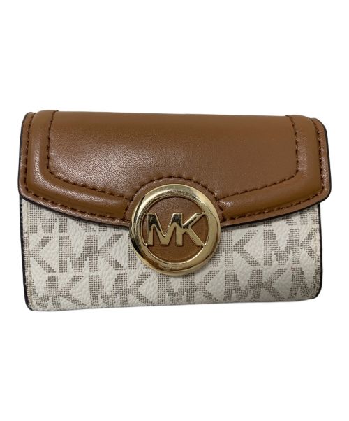 MICHAEL KORS（マイケル・コース）MICHAEL KORS (マイケルコース) MICHAEL KORS キーケース ブラウン×ホワイトの古着・服飾アイテム