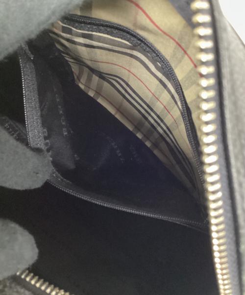 BURBERRY（バーバリー）BURBERRY (バーバリー) レザーショルダーバッグ ブラックの古着・服飾アイテム