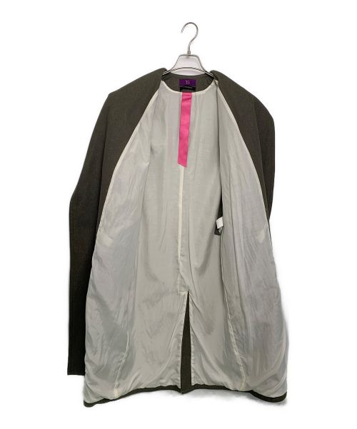 TAKESHI KOSAKA by Y's Pink Label（タケシコウサカ バイ ワイズピンクレーベル）TAKESHI KOSAKA by Y's Pink Label (タケシコウサカ バイ ワイズピンクレーベル) TAKESHI KOSAKA by Y's Pink Labe ノーカラーコート カーキ サイズ:2の古着・服飾アイテム