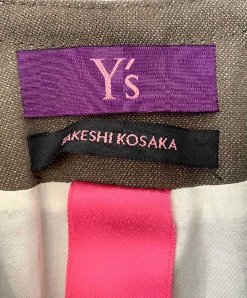 TAKESHI KOSAKA by Y's Pink Label（タケシコウサカ バイ ワイズピンクレーベル）TAKESHI KOSAKA by Y's Pink Label (タケシコウサカ バイ ワイズピンクレーベル) TAKESHI KOSAKA by Y's Pink Labe ノーカラーコート カーキ サイズ:2の古着・服飾アイテム