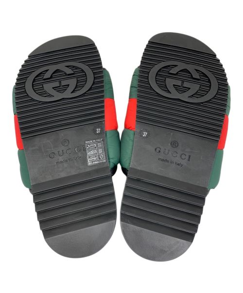 GUCCI（グッチ）GUCCI (グッチ) GUCCI シェリーライン パテッドサンダル ブラック サイズ:37の古着・服飾アイテム