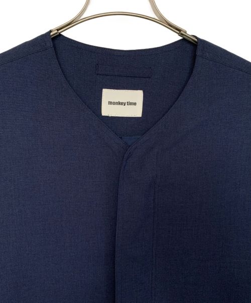 MONKEY TIME（モンキータイム）MONKEY TIME (モンキータイム) MONKEY TIME ノーカラーコート ネイビー サイズ:Lの古着・服飾アイテム
