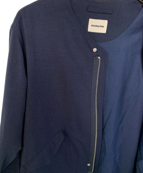 MONKEY TIME（モンキータイム）MONKEY TIME (モンキータイム) MONKEY TIME ノーカラーコート ネイビー サイズ:Lの古着・服飾アイテム