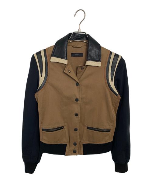 DIESEL（ディーゼル）DIESEL (ディーゼル) DIESEL diesel varsity jacket ブラウン×ブラック サイズ:XSの古着・服飾アイテム