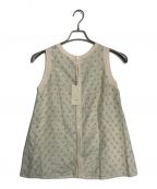 DES PRESデ プレ）の古着「DES PRES バスケットプリントアメリカンスリーブブラウス」｜アイボリー