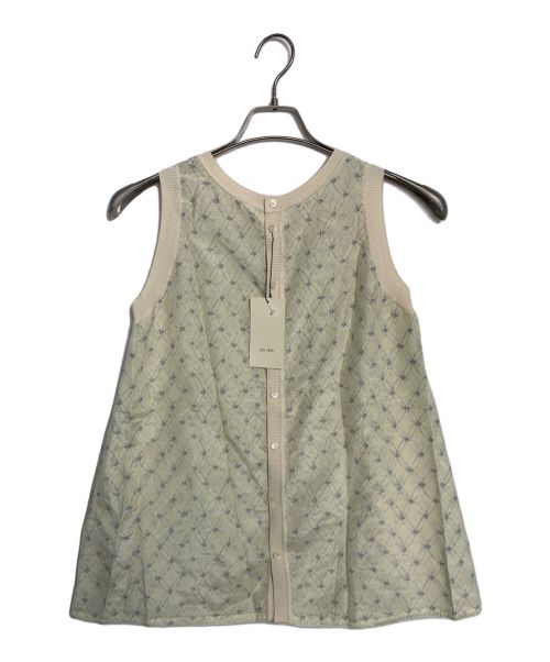 DES PRES（デ プレ）DES PRES (デ プレ) DES PRES バスケットプリントアメリカンスリーブブラウス アイボリー サイズ:38 未使用品の古着・服飾アイテム