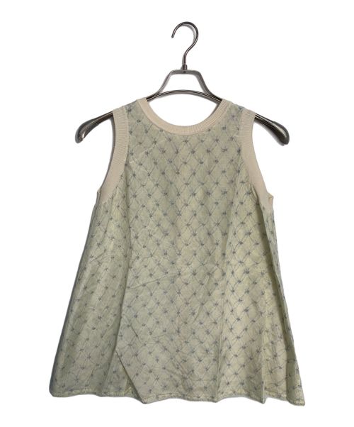 DES PRES（デ プレ）DES PRES (デ プレ) DES PRES バスケットプリントアメリカンスリーブブラウス アイボリー サイズ:38 未使用品の古着・服飾アイテム