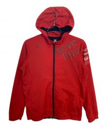 DESCENTE（デサント）の古着「DESCENTE ウォーム オーセンティックロゴ フーディー」｜レッド×ブラック