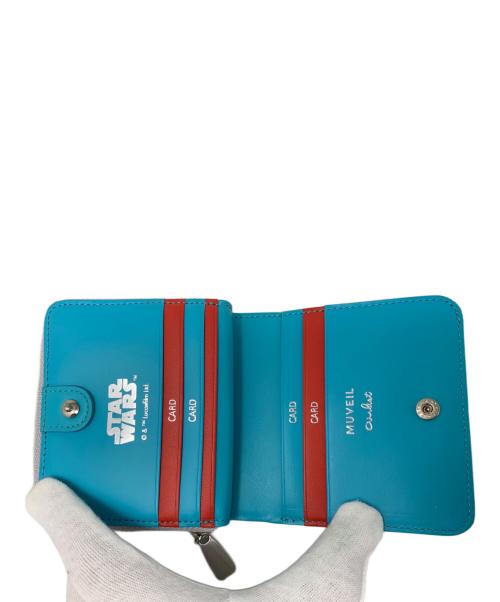 MUVEIL（ミュベール）MUVEIL (ミュベール) STAR WARS (スターウォーズ) MUVEIL STAR WARS 2つ折り財布 シルバー×ブルーの古着・服飾アイテム