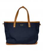 wonder baggageワンダーバゲージ）の古着「WONDER BAGGAGE トートバッグ」｜ネイビー×ブラウン