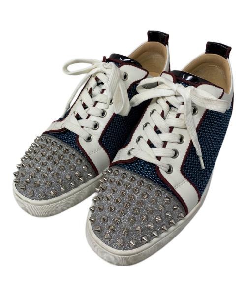 Christian Louboutin（クリスチャン・ルブタン）Christian Louboutin (クリスチャン・ルブタン) LOUIS Junior Spikes スニーカー ネイビー×ホワイト サイズ:40.5の古着・服飾アイテム