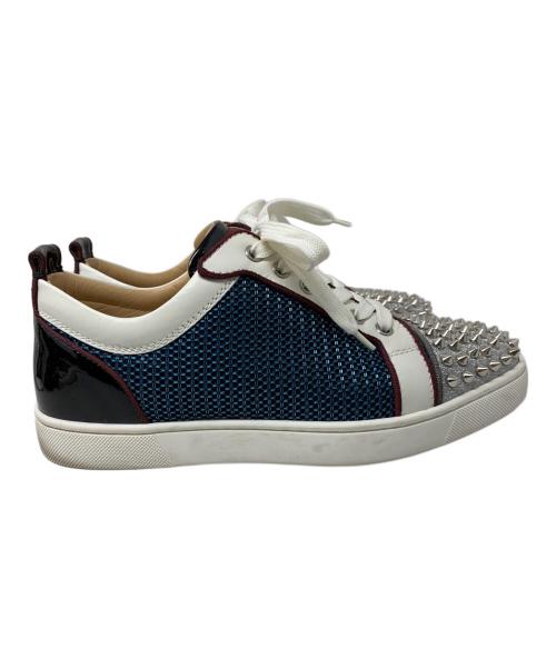 Christian Louboutin（クリスチャン・ルブタン）Christian Louboutin (クリスチャン・ルブタン) LOUIS Junior Spikes スニーカー ネイビー×ホワイト サイズ:40.5の古着・服飾アイテム