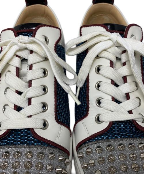 Christian Louboutin（クリスチャン・ルブタン）Christian Louboutin (クリスチャン・ルブタン) LOUIS Junior Spikes スニーカー ネイビー×ホワイト サイズ:40.5の古着・服飾アイテム