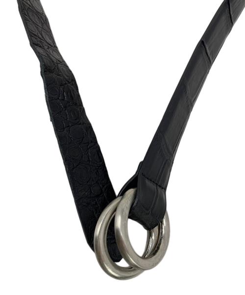 THESOLE（ザソール）THESOLE (ザソール) THESOLE ダブルリングレザーベルト ブラックの古着・服飾アイテム