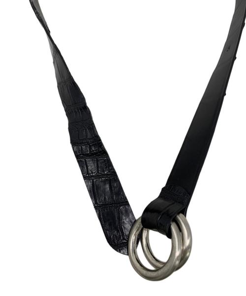 THESOLE（ザソール）THESOLE (ザソール) THESOLE ダブルリングレザーベルト ブラックの古着・服飾アイテム