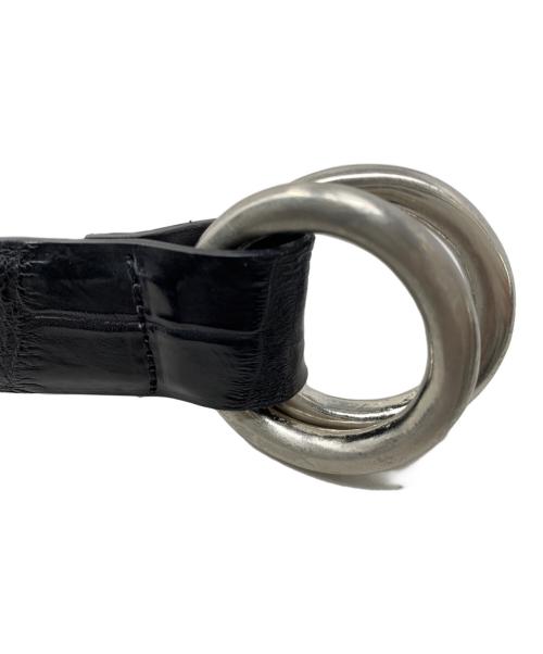 THESOLE（ザソール）THESOLE (ザソール) THESOLE ダブルリングレザーベルト ブラックの古着・服飾アイテム