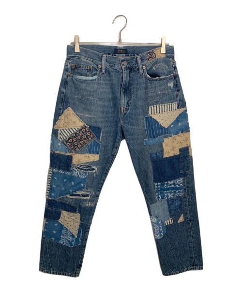 POLO RALPH LAUREN（ポロ・ラルフローレン）POLO RALPH LAUREN (ポロ・ラルフローレン) POLO RALPH LAUREN パッチワークデニムパンツ インディゴ サイズ:W27の古着・服飾アイテム