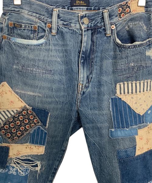 POLO RALPH LAUREN（ポロ・ラルフローレン）POLO RALPH LAUREN (ポロ・ラルフローレン) POLO RALPH LAUREN パッチワークデニムパンツ インディゴ サイズ:W27の古着・服飾アイテム