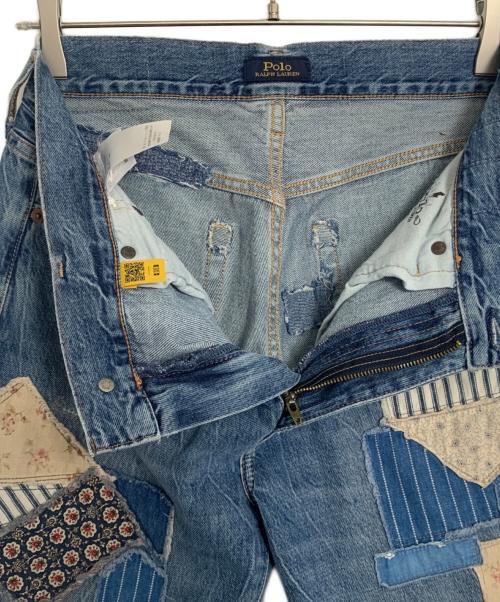 POLO RALPH LAUREN（ポロ・ラルフローレン）POLO RALPH LAUREN (ポロ・ラルフローレン) POLO RALPH LAUREN パッチワークデニムパンツ インディゴ サイズ:W27の古着・服飾アイテム
