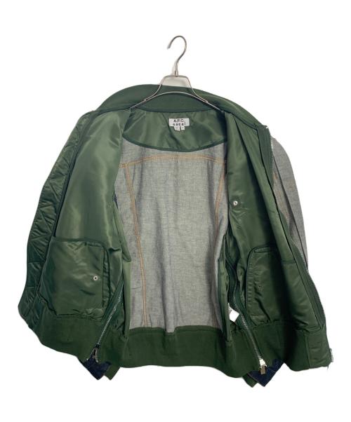 A.P.C.（アーペーセー）A.P.C. (アーペーセー) sacai (サカイ) A.P.C. sacai eimi denim jacket インディゴ×オリーブ サイズ:Mの古着・服飾アイテム
