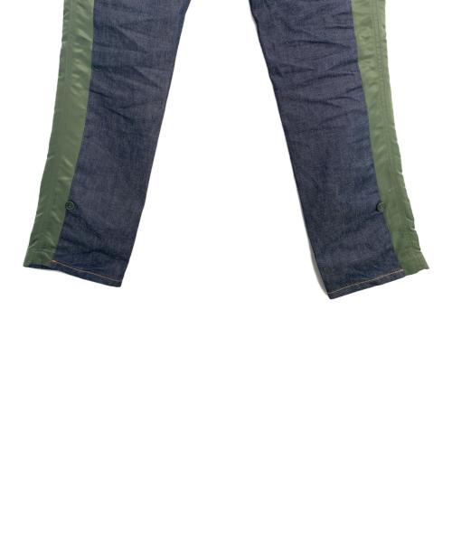 A.P.C.（アーペーセー）A.P.C. (アーペーセー) sacai (サカイ) A.P.C. sacai PANTALON HARU切替デニムパンツ インディゴ×オリーブ サイズ:XXSの古着・服飾アイテム