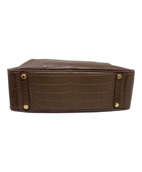 Accessoires De Mademoiselle（アクセソワ・ドゥ・マドモアゼル）Accessoires De Mademoiselle (アクセソワ・ドゥ・マドモアゼル) Accessoires De Mademoiselle 型押しハンドバッグ ブラウンの古着・服飾アイテム