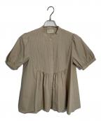 UNITED ARROWSユナイテッドアローズ）の古着「ピンタック ショートスリーブブラウス」｜ベージュ