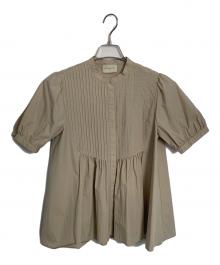 UNITED ARROWS（ユナイテッドアローズ）の古着「ピンタック ショートスリーブブラウス」｜ベージュ