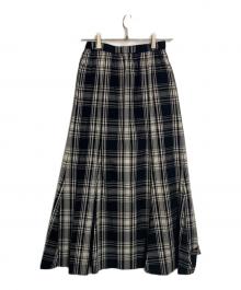 FRAMeWORK（フレームワーク）の古着「FRAMeWORK ロンドンチェックロングスカート」｜ブラック×ホワイト