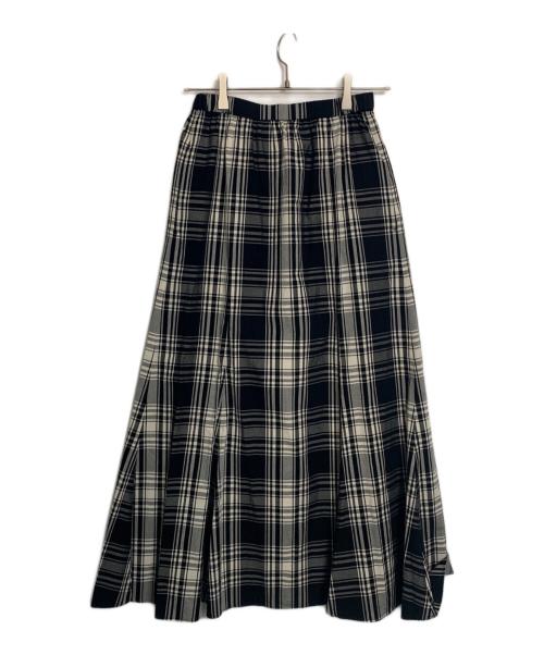 FRAMeWORK（フレームワーク）FRAMeWORK (フレームワーク) FRAMeWORK ロンドンチェックロングスカート ブラック×ホワイト サイズ:36の古着・服飾アイテム